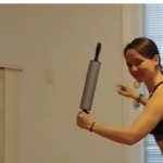 Woman with rolling pin